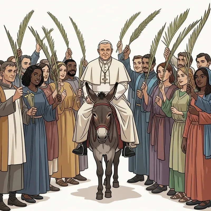 Jesus Christ Riding Donkey: Palm Sunday Celebration
