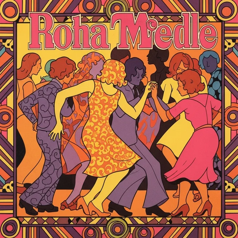 1970's Vintage Album Cover: Abstract People Dancing