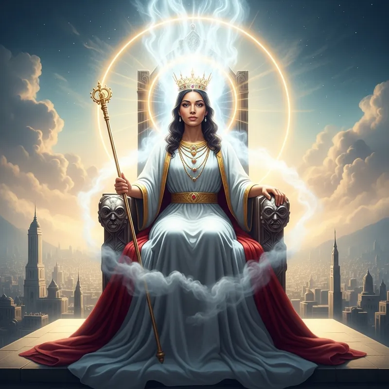 Stunning Woman on Throne in New Jerusalem | Ethereal Aura
