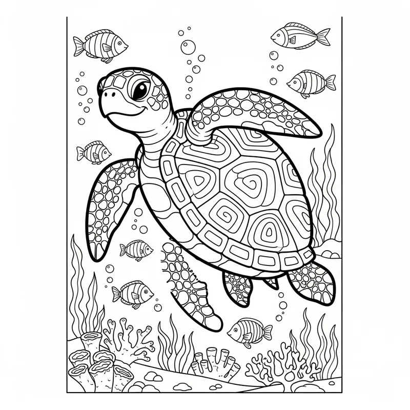 Kids Coloring Book: Sea Turtle Fun