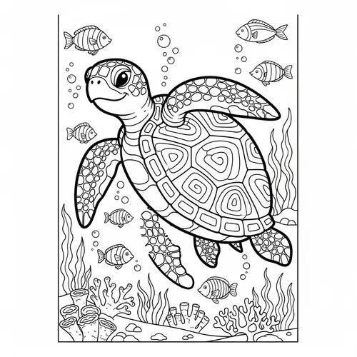 Kids Coloring Book: Sea Turtle Fun