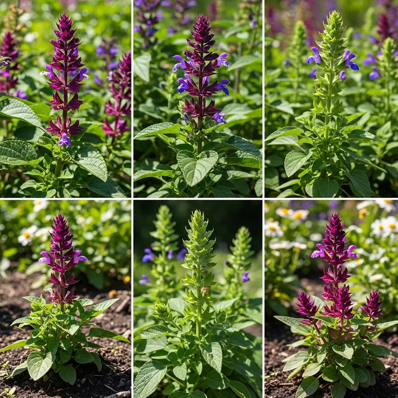 Realistic Salvia Plants: Beauty and Structure