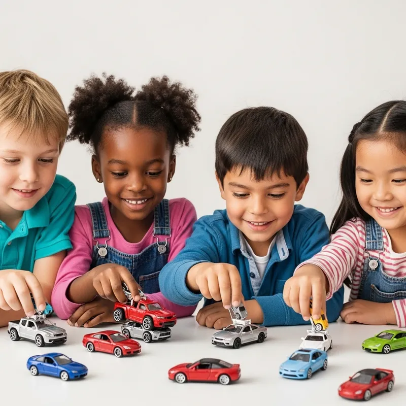 Kids Playing with Die-Cast Model Cars | Shopify Store