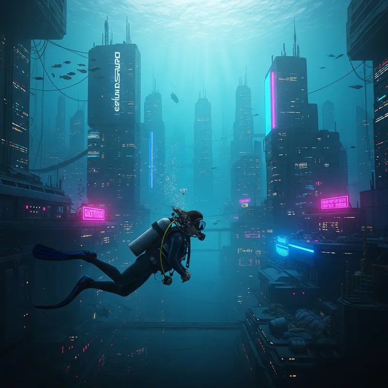 Diving into Underwater Cityscapes: A Cyberpunk Adventure