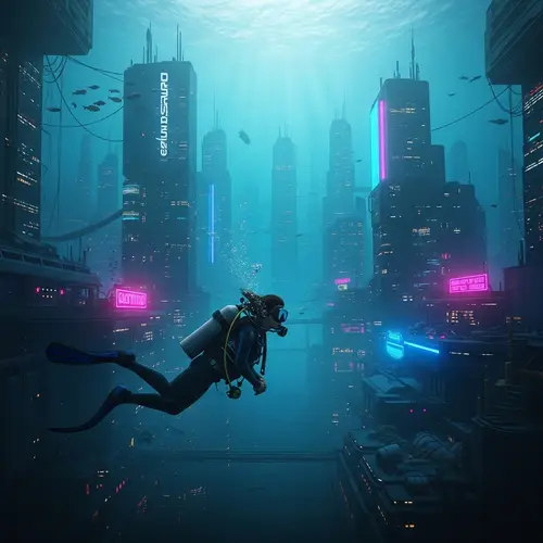 Diving into Underwater Cityscapes: A Cyberpunk Adventure