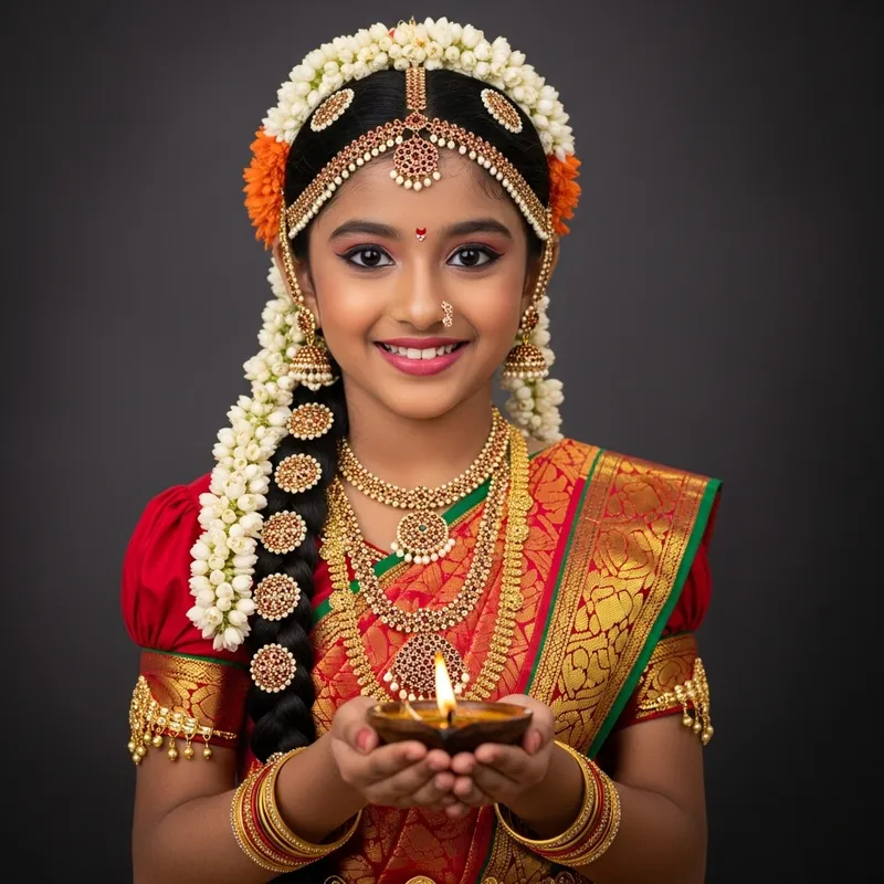 Beautiful Tamil Girl in Traditional Attire