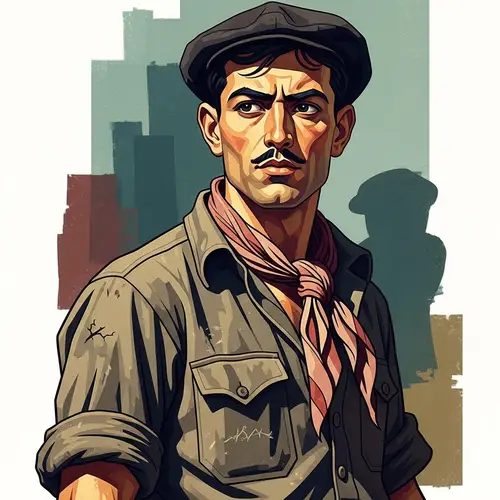 Spanish Anarchist Portrait from the Spanish Civil War Era
