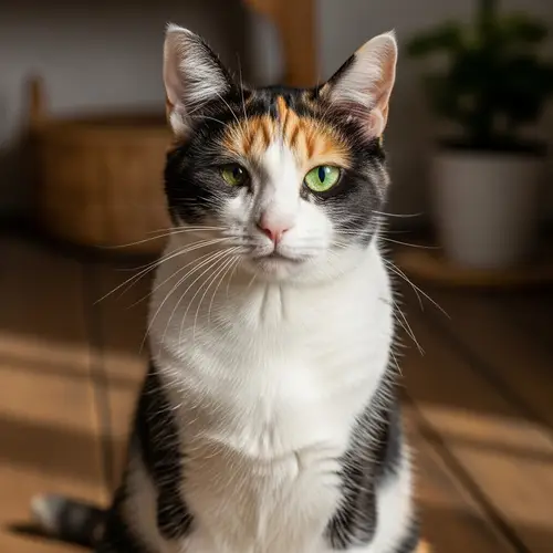 Unique Calico Cat with Black, White, and Orange Fur