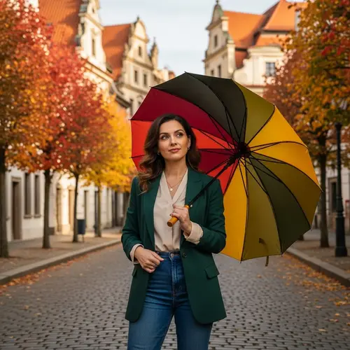 Stylish Professional Woman in European City | Autumn Theme