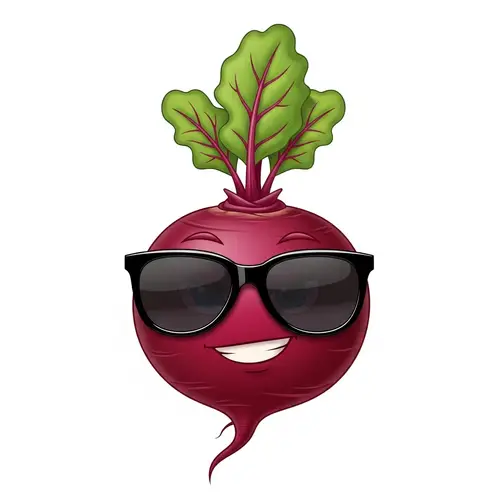 Cool Beetroot Vegetable Mascot with Sunglasses
