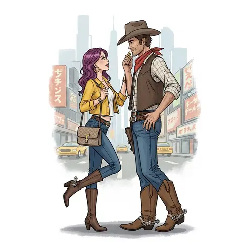 Romantic Moment in Urban Jungle: City Girl Meets Cowboy