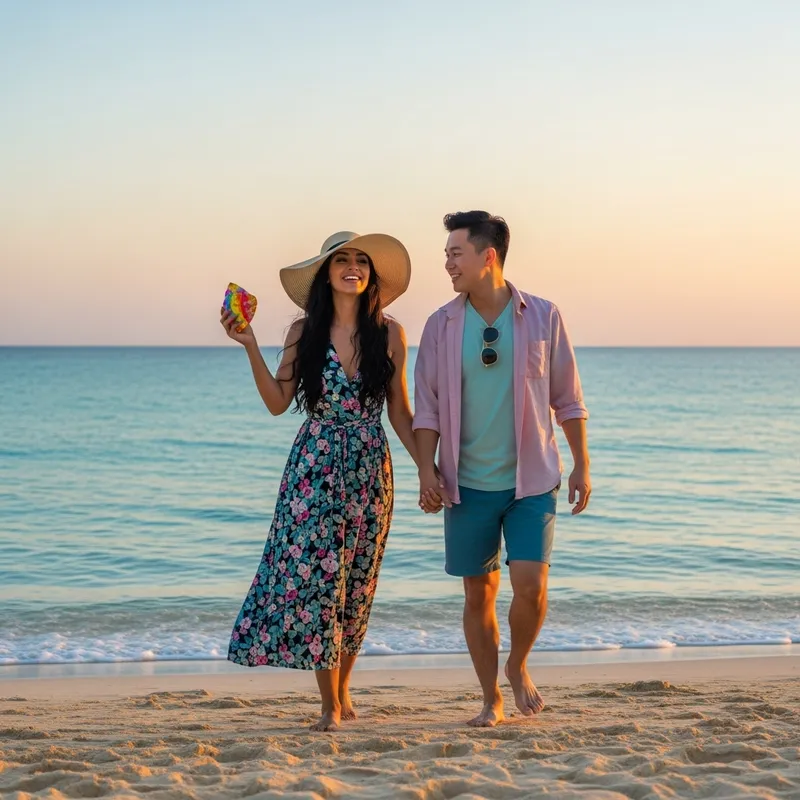 Happy Couple Enjoying Romantic Beach Getaway | Exotic Holidays Happy Couple Enjoying Romantic Beach Getaway | Exotic Holidays