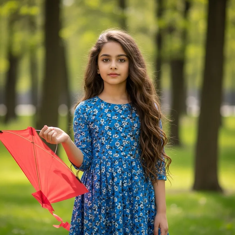 Beautiful South Asian Girl in Blue Dress | Uma Menina Bonita
