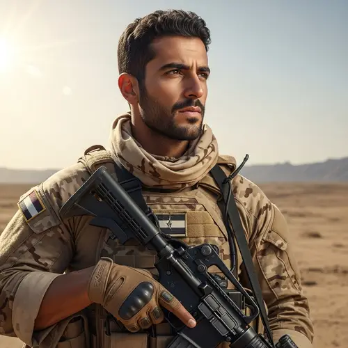 Middle-Eastern Soldier in Modern Combat Attire