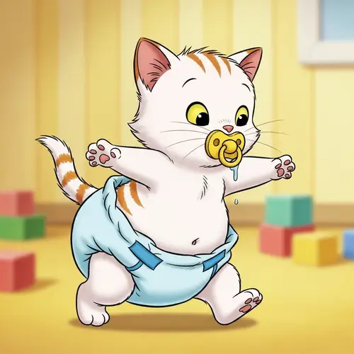 Cute Newborn Kitten Learning to Crawl | Adorable Cartoon Scene