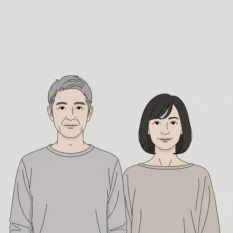Middle-Aged People in Minimalist Style - Elegant and Simple