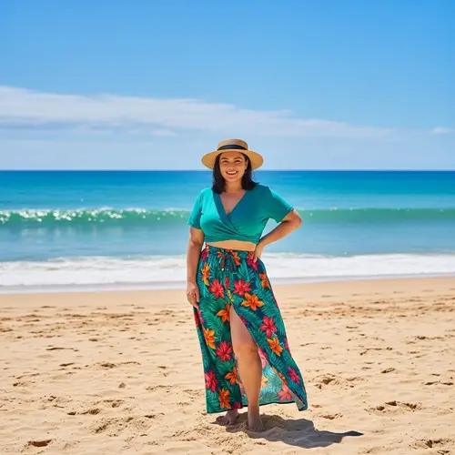 Vibrant Tropical Beach Portrait | Confident Beach Babe Poses