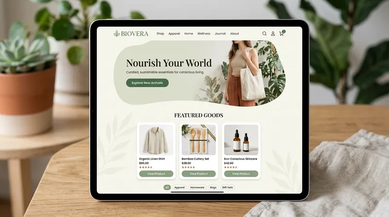 Sustainable E-commerce UI Design for High-End Brands