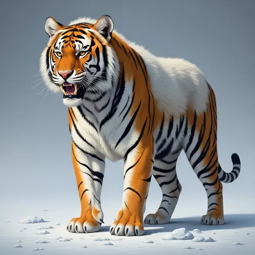 Arctic Wolf Bengal Tiger Hybrid: Majestic Creature of the North