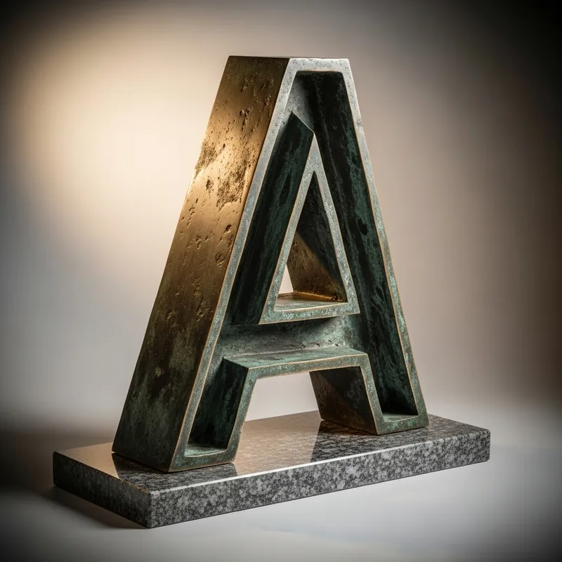 Letter A Shaped Object Visual Representation AI Art Generator 