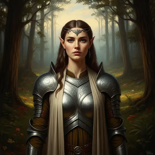 Elven Woman in Mysterious Forest - Fantasy Art