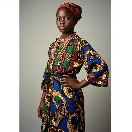 Vibrant Portrait of a Confident Black Girl | Art Inspired by Kehinde Wiley & Yinka Shonibare