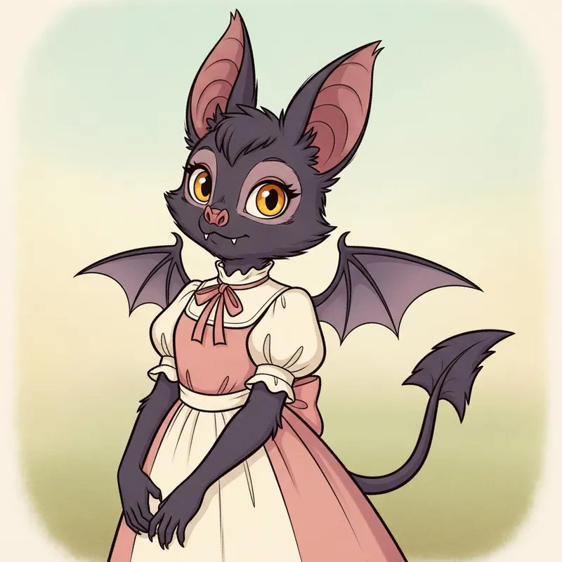 Wholesome Anthropomorphic Bat Girl | Vintage Animation Inspired