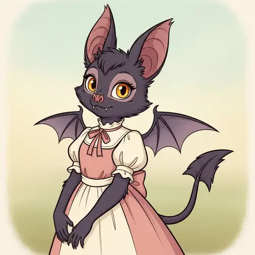 Anthropomorphic Bat Girl Character | Vibrant Eyes & Distinct Ears