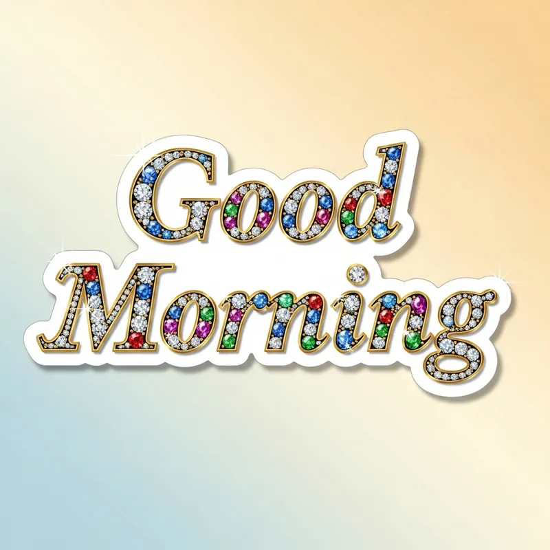 Sparkling 'Good Morning' Sticker Design