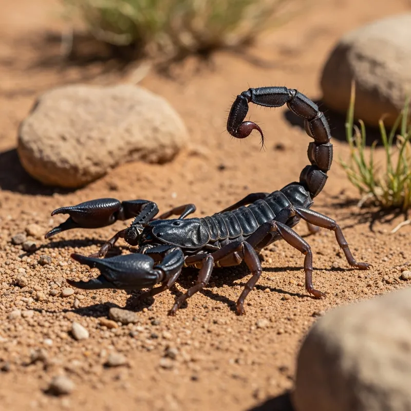 Detailed Scorpion in Desert Landscape