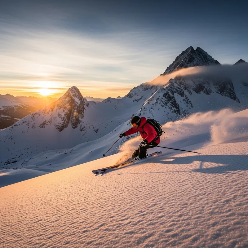Expert Skier Gliding Through Winter Wonderland