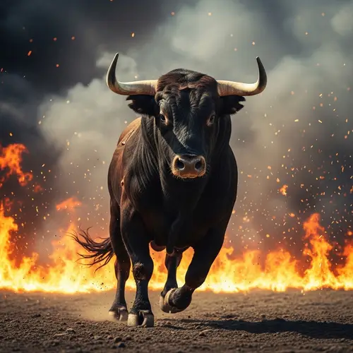 Colossal Bull Sprinting Through Flames | Force of Nature Scene
