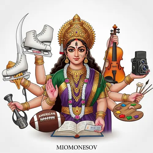 South Asian Female Deity Embodying Wisdom with Scholarly Intensity