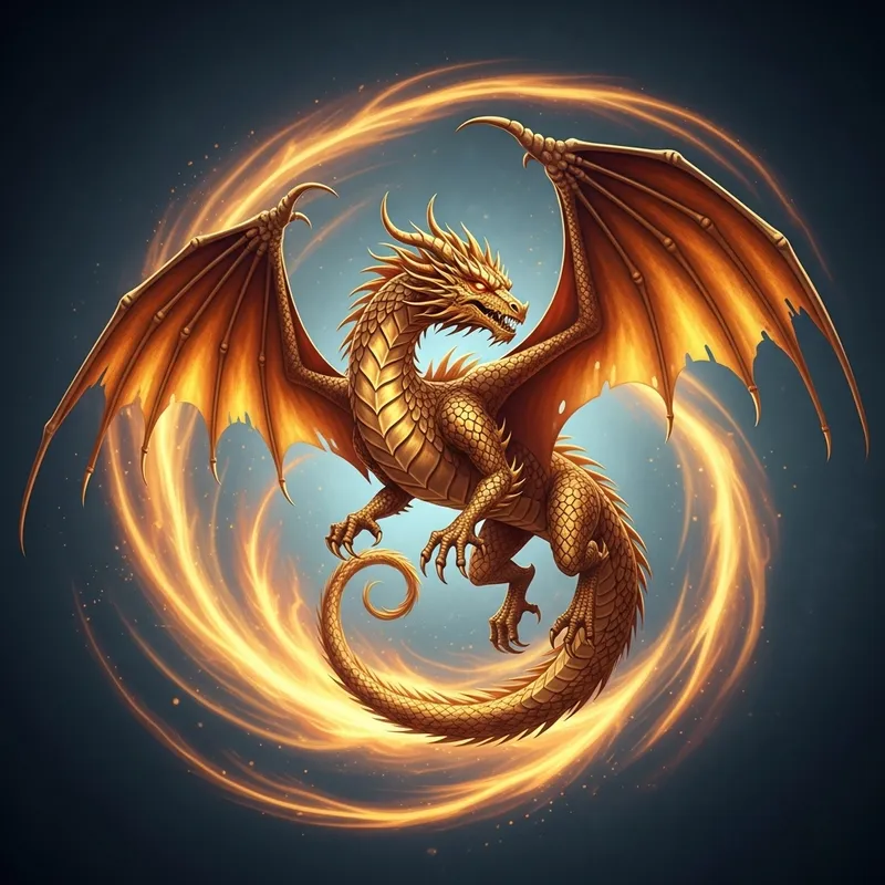 Golden Dragon Soaring | 16:9 Aspect Ratio Image