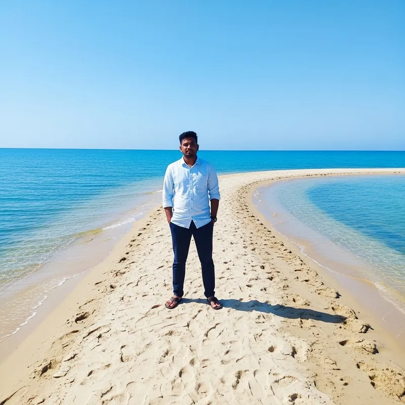 Man Standing in Sandy Spit