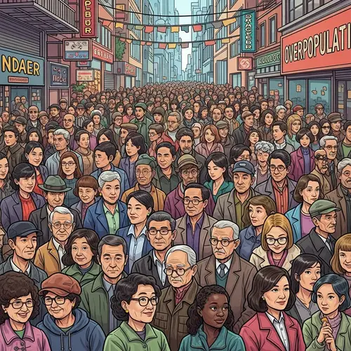 Vibrant Depiction of Urban Overpopulation | Diversity in Crowded City Scene