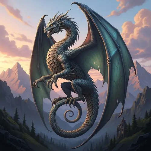 Twisted Dragon Sculpture | Majestic Wings and Metallic Scales