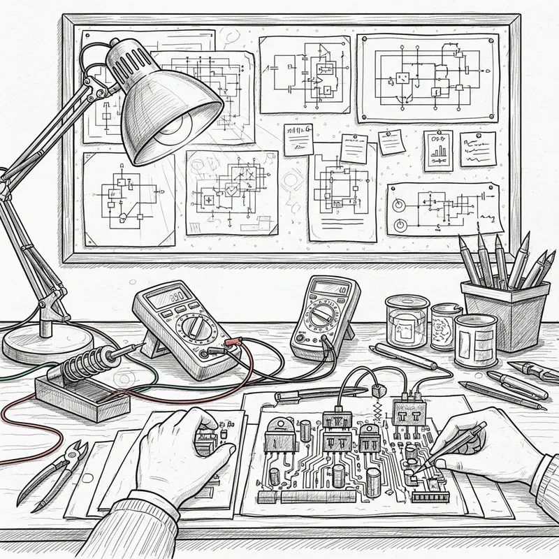 Electrical Engineering Sketch Art | Engineer's Workspace Electrical Engineering Sketch Art | Engineer's Workspace