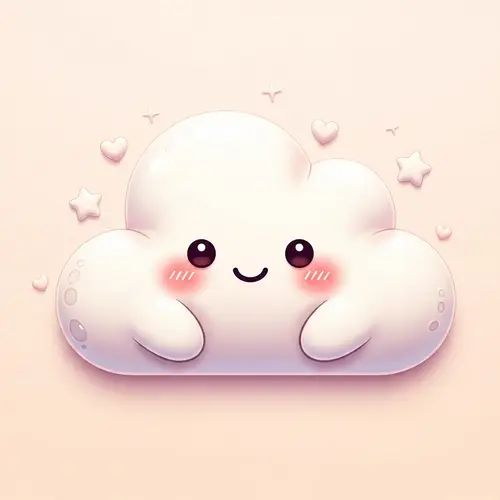 Whimsical 3D Fluffy Cloud Clipart Vector | Innocent Charm & Warmth