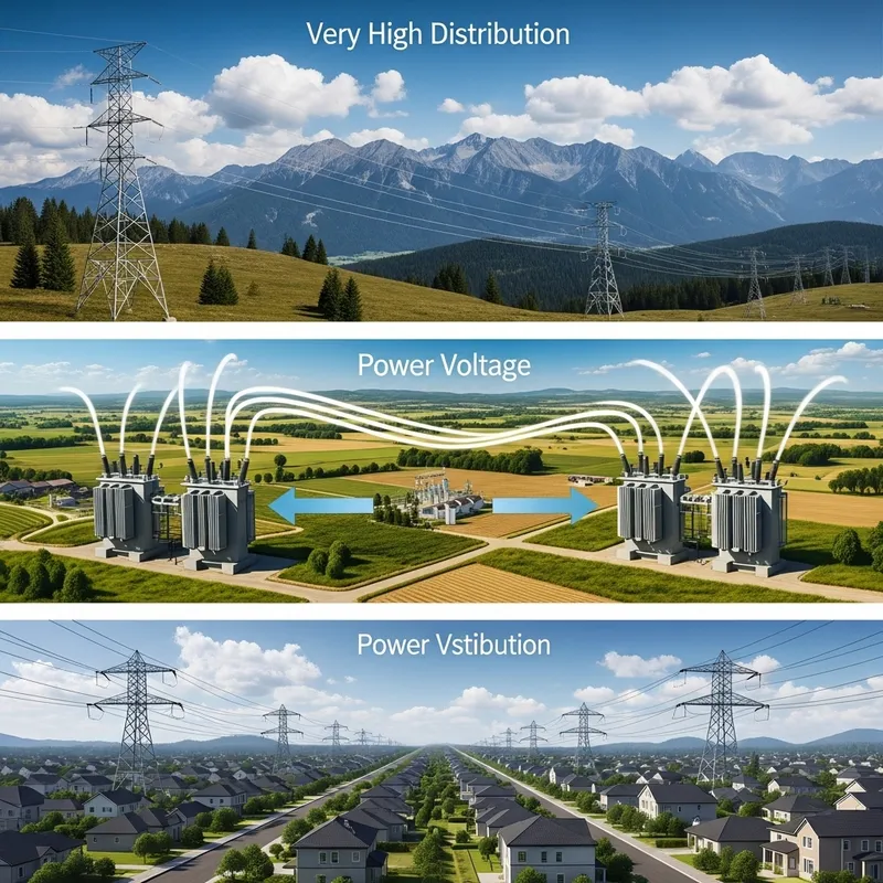 Electricity Transmission: High to Low Voltage Distribution