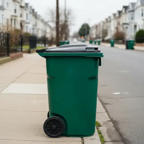 Garbage Recycling Bin in Urban Neighborhood