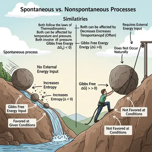 Spontaneous vs Nonspontaneous Processes: Visual Comparison