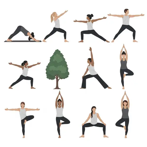 Minimalistic Yoga Poses Illustration