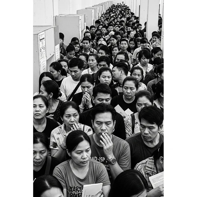 Philippines Election: A Black and White Editorial Scene