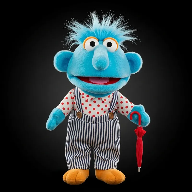 Adorable Blue Muppet Puppet for Kids' Entertainment