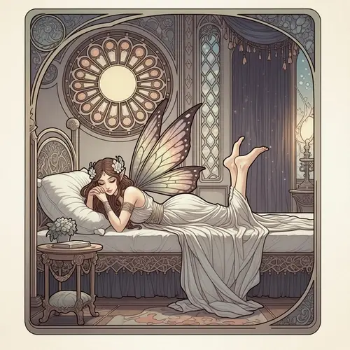 Elegant Fairy Art: Intricate Art Nouveau Style Painting