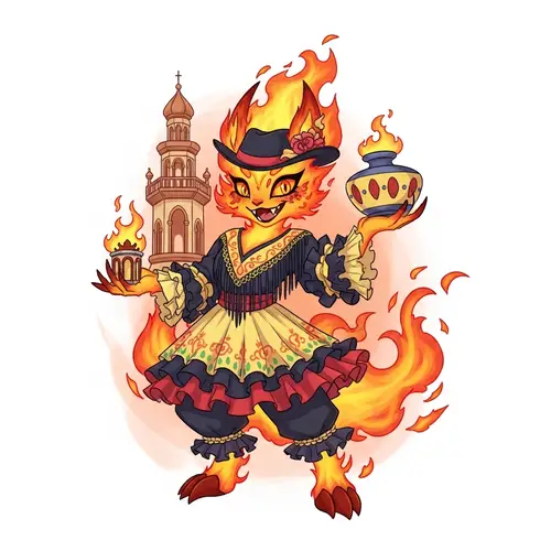 Fiery Spanish-Inspired Fire Type Pokemon - Original Design