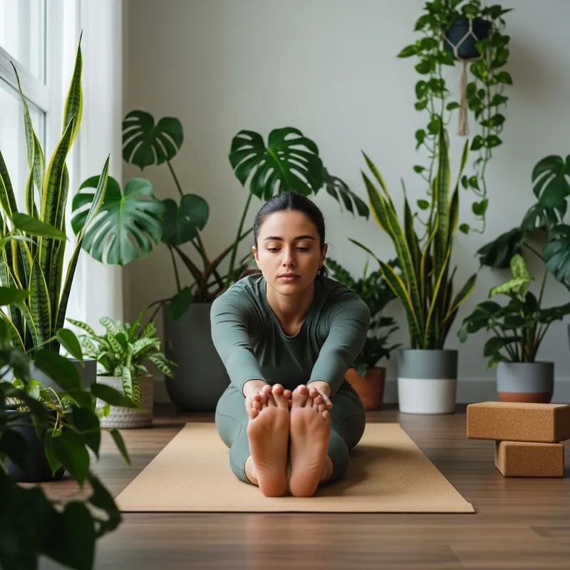 Spanish Young Woman Barefoot Soles Flexibility Pose