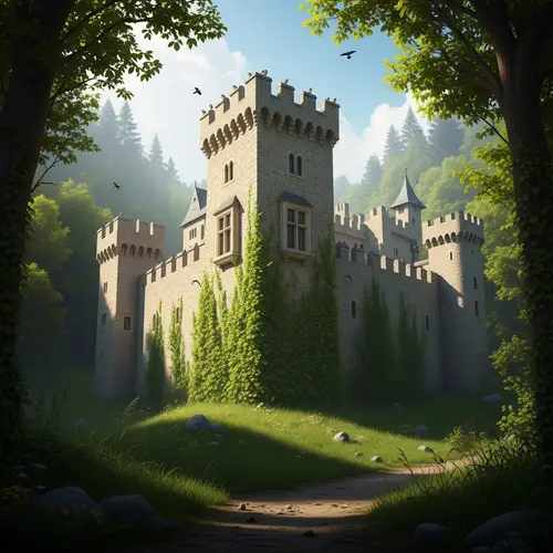 Enchanting Fairytale Castle in Vintage Forest Setting