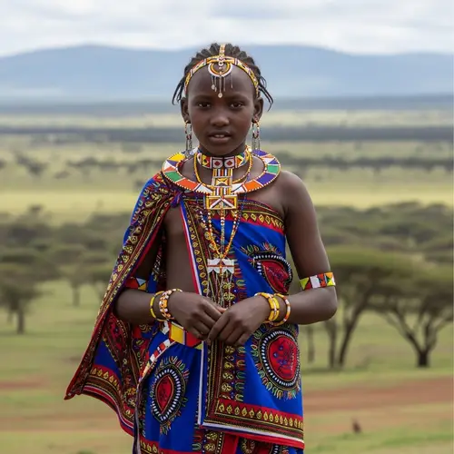 Kikuyu Girl in Traditional Attire from Kenya